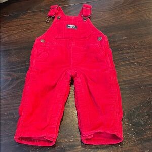 Red Corduroy Kids Overalls NWOT
